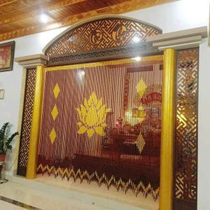 Rèm hạt gỗ phong thủy - Mẫu phúc lộc thọ gỗ bồ đề